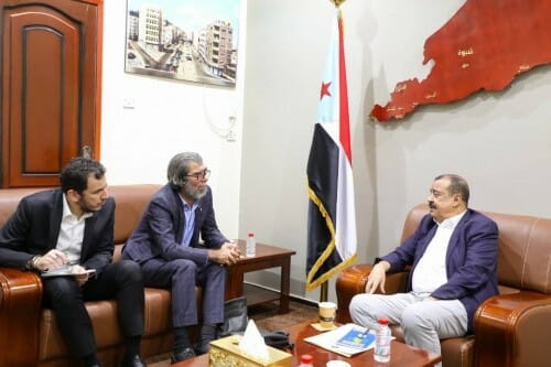 Major General bin Brik meets the director of the UN envoy’s office in the capital Aden